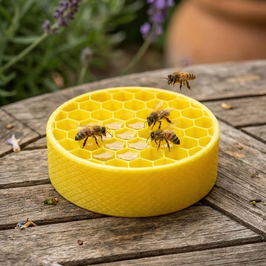 Base Hidratante en Forma de Panal para Abejas y Mariposas Polinizadoras de Jardín Alimentador