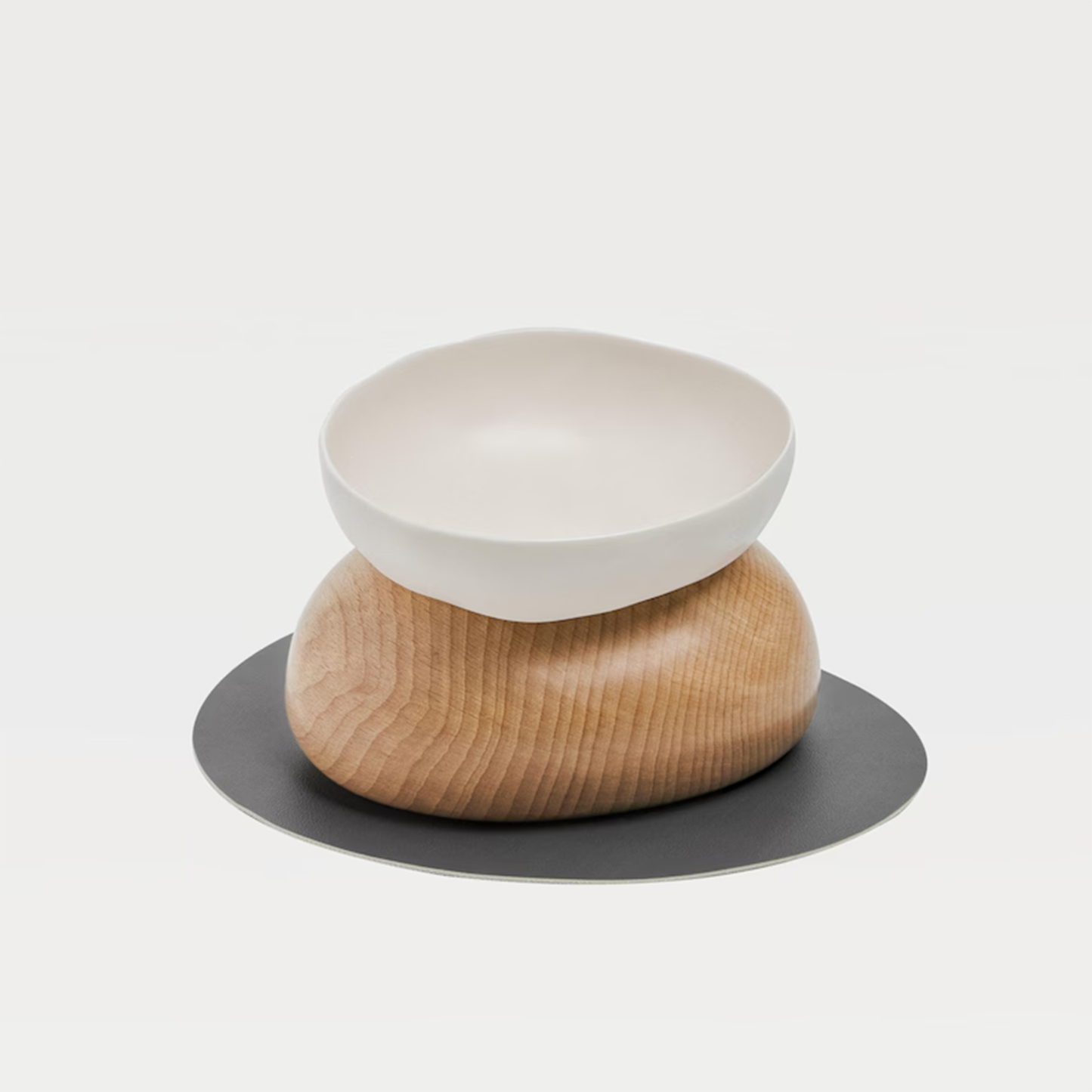 Juego de Recipientes Elevados para Alimentación de Felinos con Base Ergonómica Decorativa para Interiores Alimentador