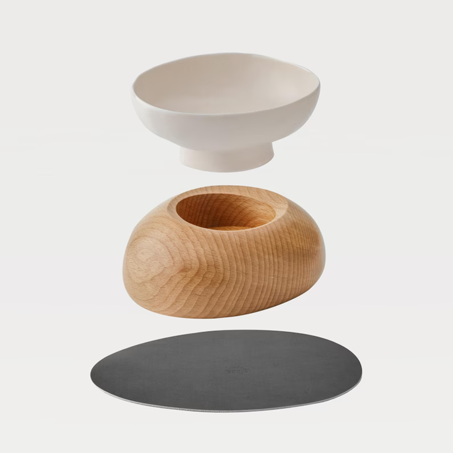 Juego de Recipientes Elevados para Alimentación de Felinos con Base Ergonómica Decorativa para Interiores Alimentador