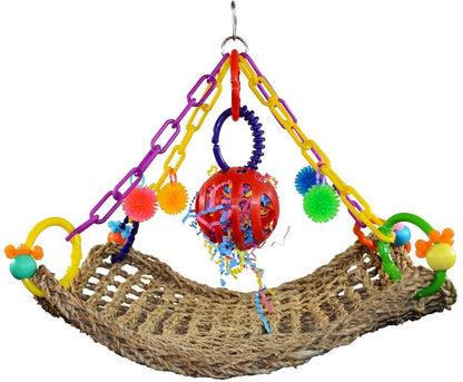 Hamaca Columpio Multijuguete Suspendido con Accesorios de Juego para Aves Juguete
