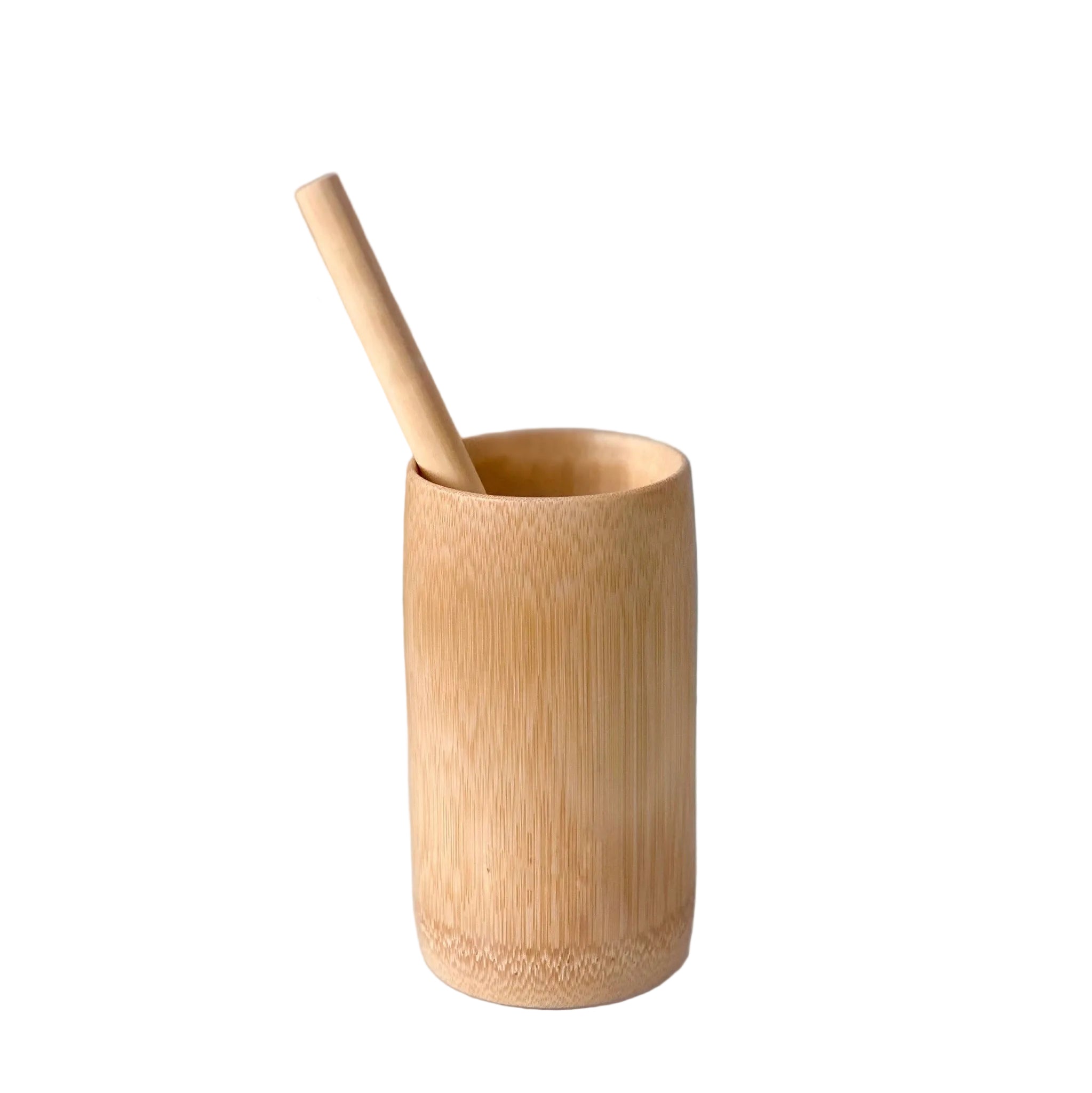 Bambus Vand- og Te Kop – Cylindrisk Design, 350 ml