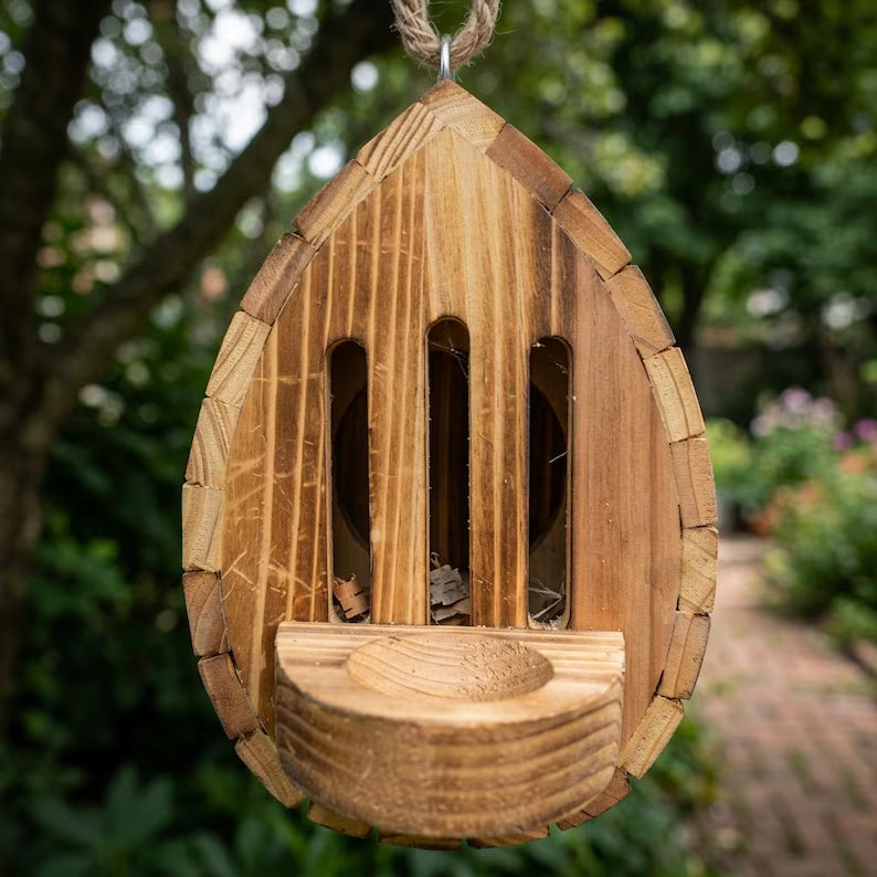 Casa Colgante para Mariposas con Plataforma Alimentadora Decorativa para Jardines y Espacios Exteriores
